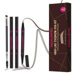 4PCS Microblading Eyebrow Pen Dark Brown Waterproof 2-in-1 Brow Pencil