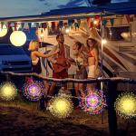 Share 180 2 PC LED Firework Fairy String Lights Xmas Hanging Lamp with Remote, 8 Mode
