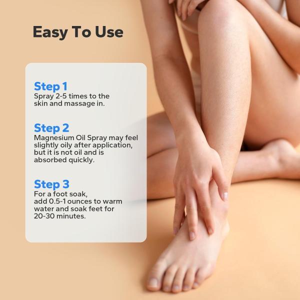 SilkySecret Pure Magnesium Oil Spray 4oz – Natural Magnesium for Feet & Skin