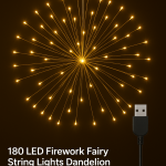Share 180 2 PC LED Firework Fairy String Lights Xmas Hanging Lamp with Remote, 8 Mode