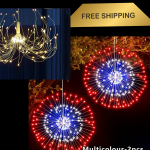 Share 180 2 PC LED Firework Fairy String Lights Xmas Hanging Lamp with Remote, 8 Mode