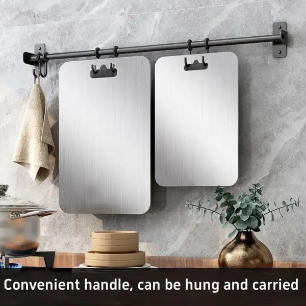 2/3PCS Titanium Coated Stainless Steel Cutting Board – Double-Sided, Anti-Slip