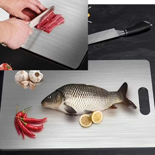 2/3PCS Titanium Coated Stainless Steel Cutting Board – Double-Sided, Anti-Slip