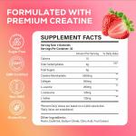 Creatine Monohydrate Gummies, 5g Creatine Gummies for Women & Men.Pre-Workout & Muscle Growth Support, Contains BCAA, Collagen, Sugar-Free, 120 Count