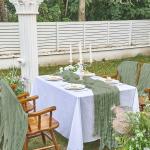 IVAPUPU 2 Pcs Cheesecloth Table Runner - 10ft Sage Green Easter Decor Boho Gauze Cheese Cloth Table Runners for Baby Shower Decorations Wedding Party Spring Garden Farmhouse