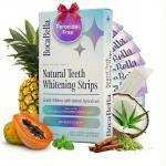 Teeth Whitening Strips for Sensitive Teeth – Natural, Peroxide-Free & Enamel-Safe | Clinically Tested Papaya & Pineapple Enzymes + Aloe & Coconut Oil | 7 Treatments for a Brighter