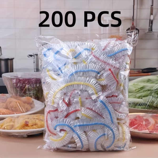 200 pcs Food Grade Plastic Wrap Covers Safe for Food Lids Cover