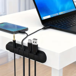 1pc Multi-Slot Self-Adhesive Cable Organizer Clip for Desk, Home, Office & Car |
