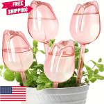 4pcs Pink Tulip Plant Watering Balls, new design slow release watering tool
